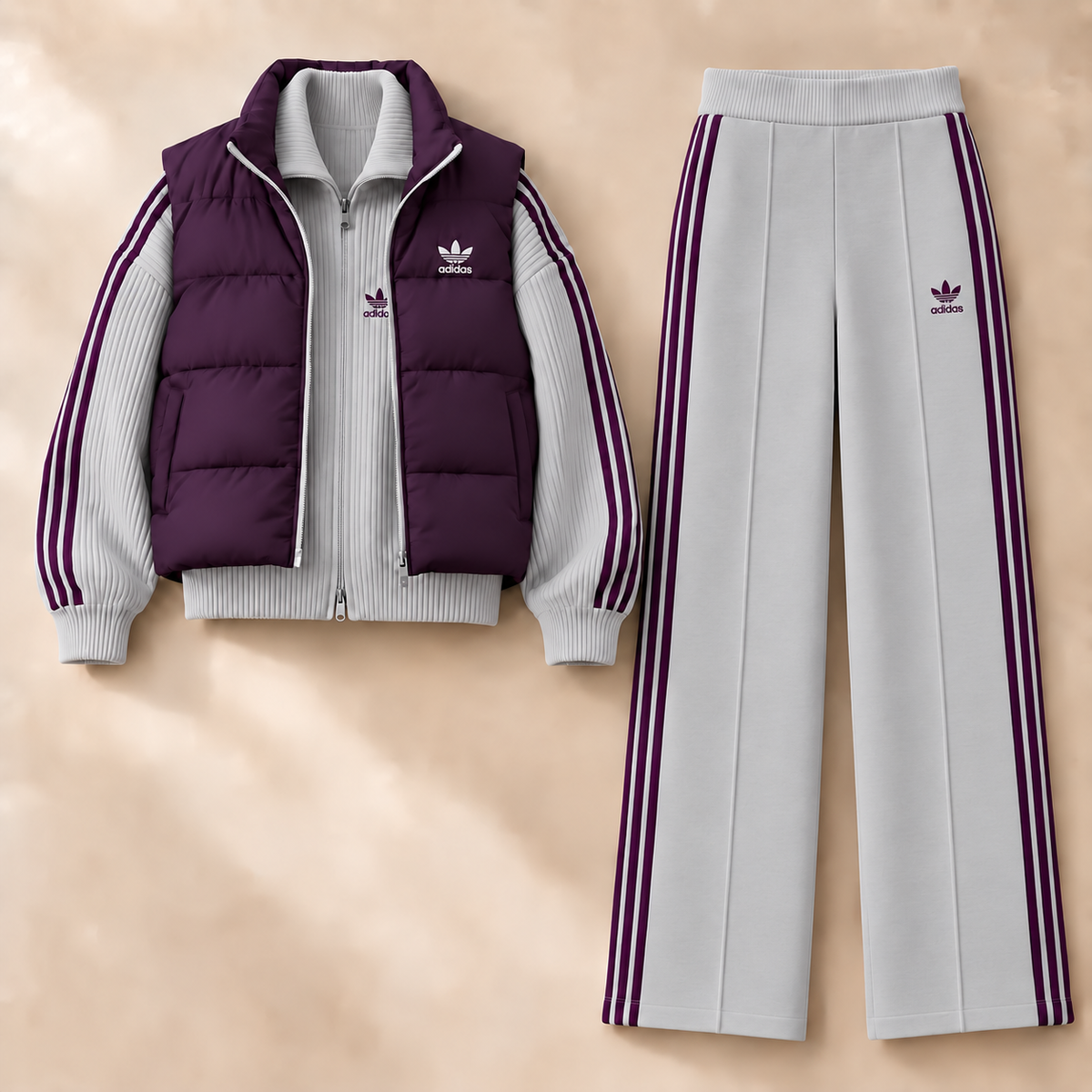 Women's Retro Color Block Sports Set