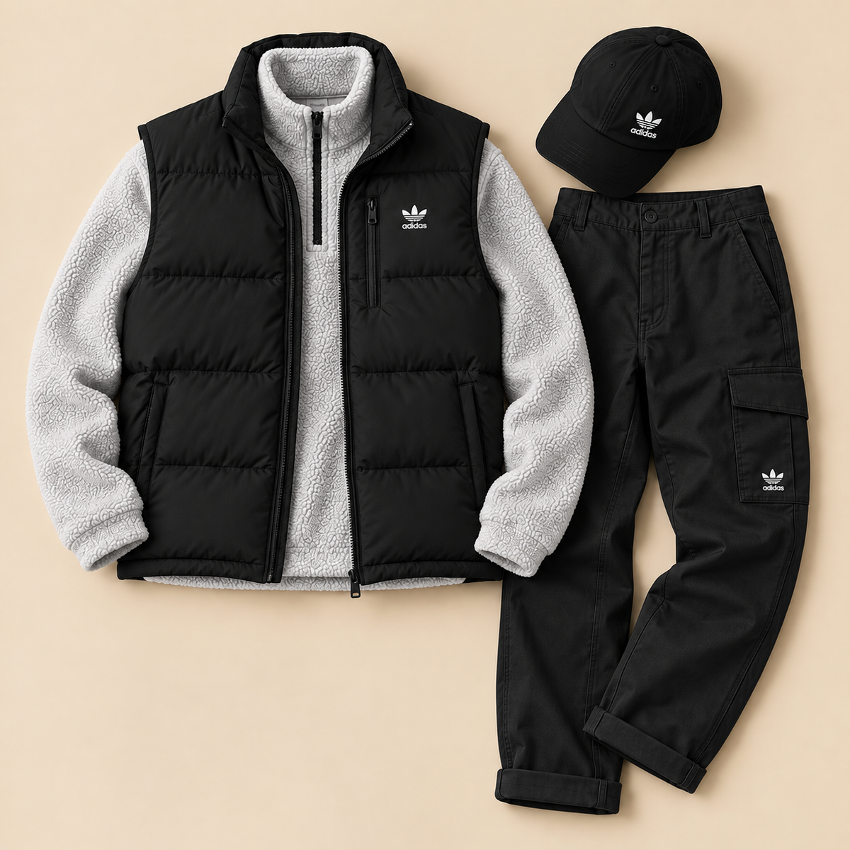 4-Piece Vest & Fleece Outfit Set