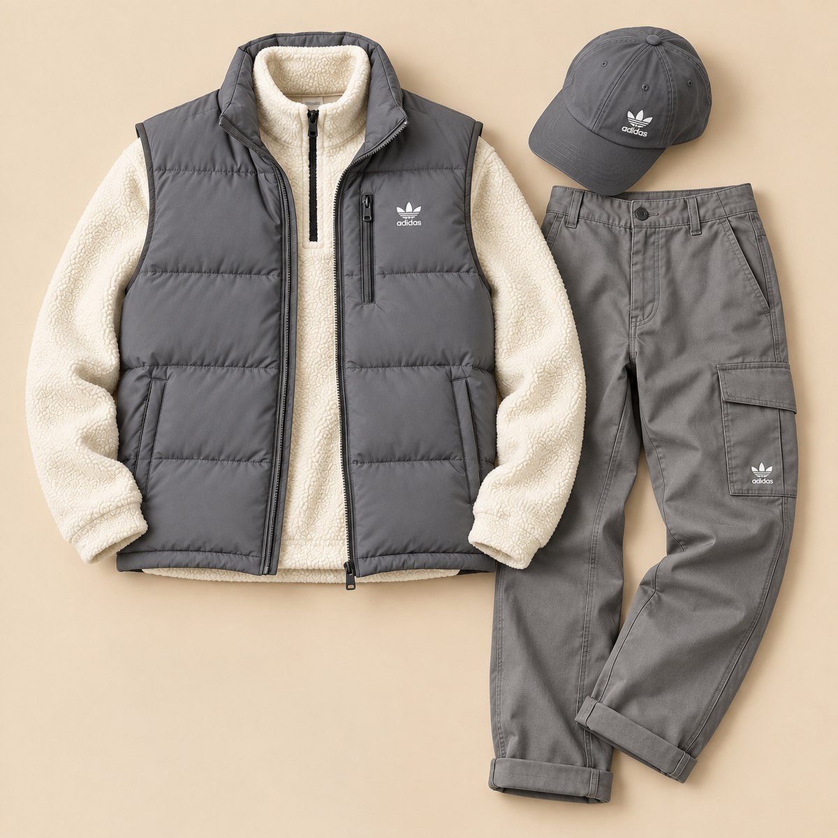 4-Piece Vest & Fleece Outfit Set