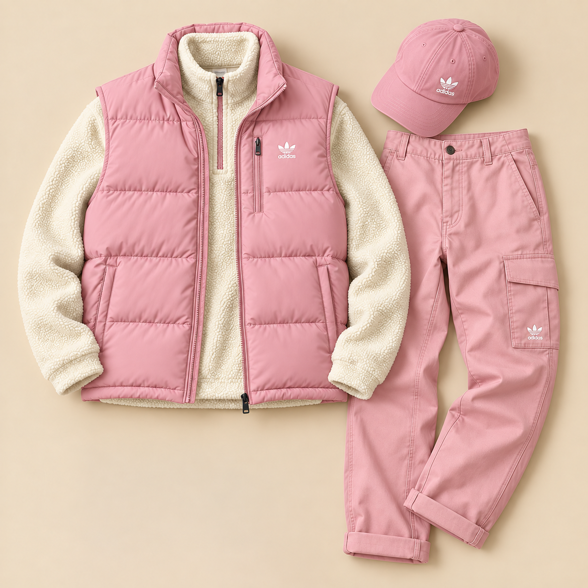 4-Piece Vest & Fleece Outfit Set