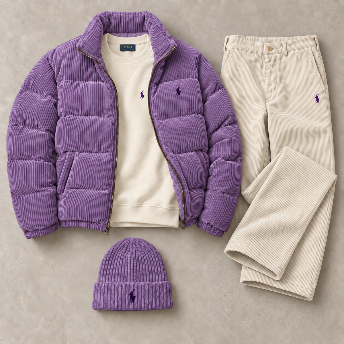 Lauren Unisex Corduroy Winter 4-Piece Set