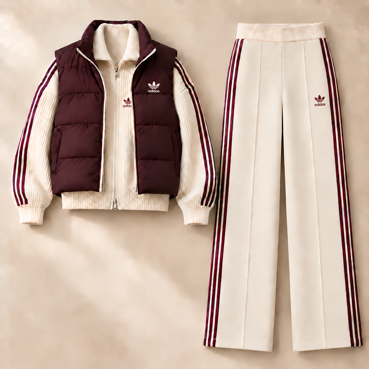 Women's Retro Color Block Sports Set