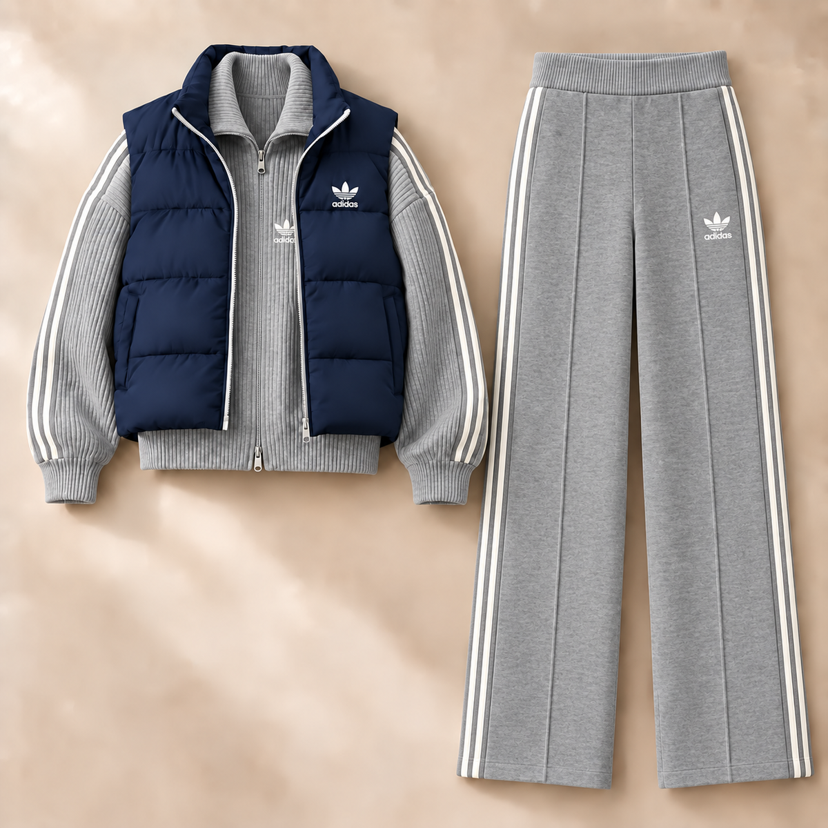 Women's Retro Color Block Sports Set
