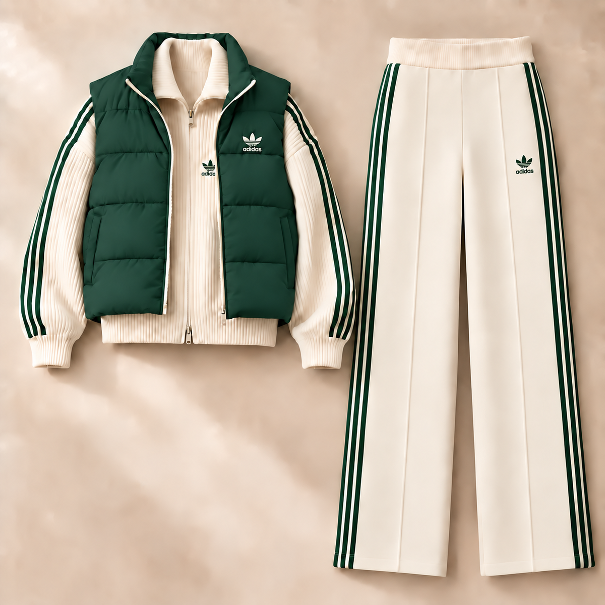 Women's Retro Color Block Sports Set