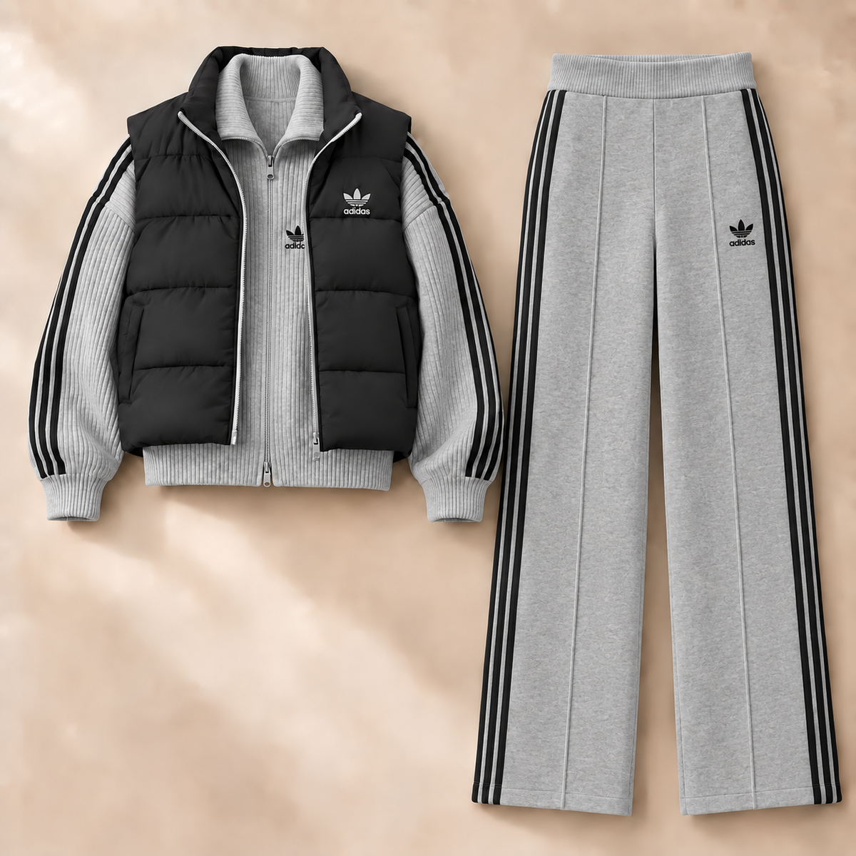 Women's Retro Color Block Sports Set