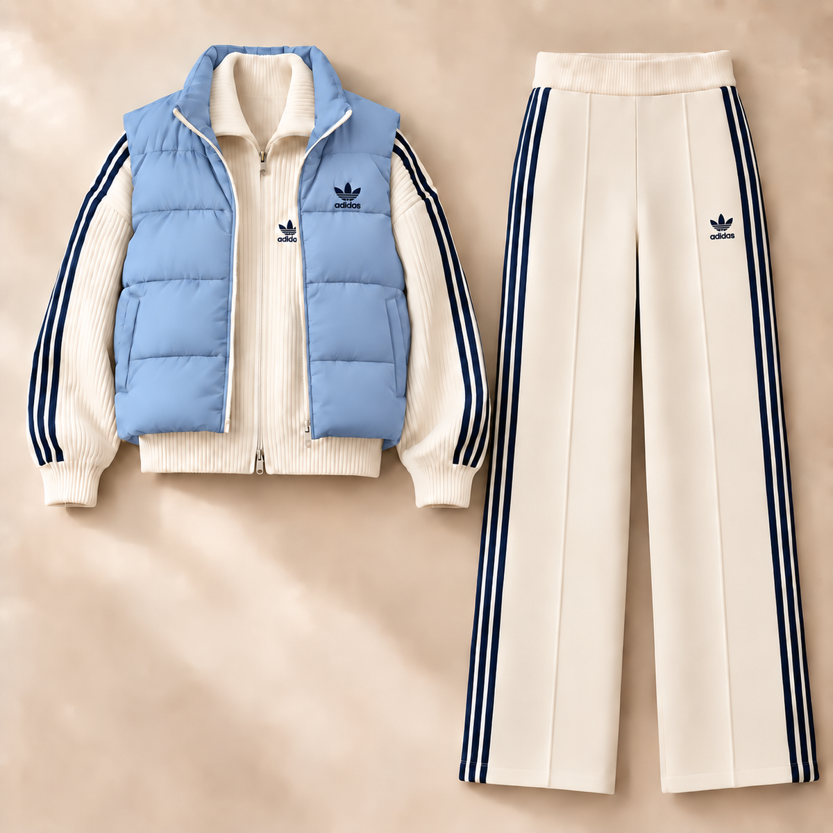 Women's Retro Color Block Sports Set