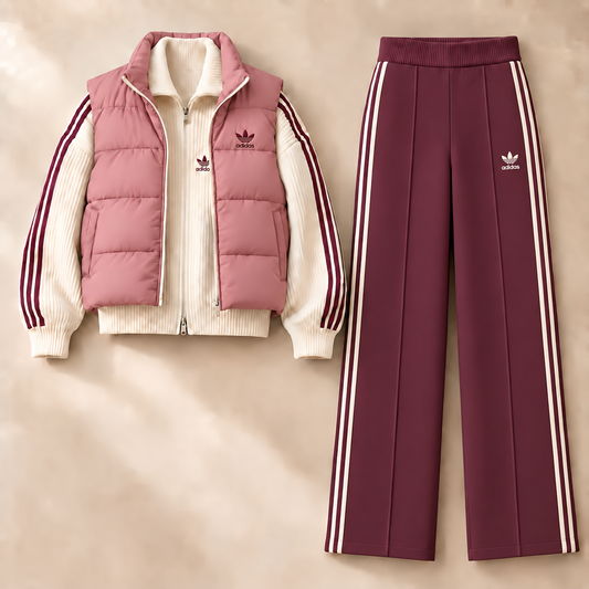 Women's Retro Color Block Sports Set